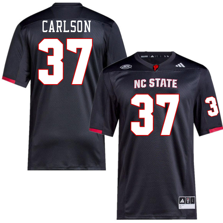 Men #37 Addison Carlson NC State Wolfpack College Football Jerseys Stitched-Black